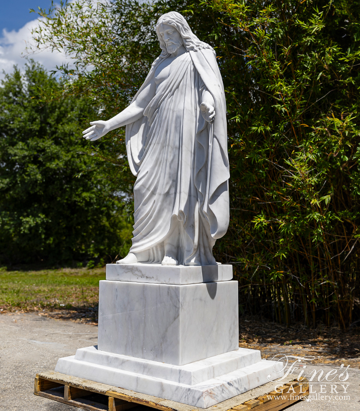 Marble Statues  - White Marble Jesus Christ Statue - MS-923